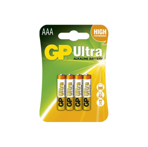 4 ks Alkalická batéria AAA GP ULTRA 1,5V