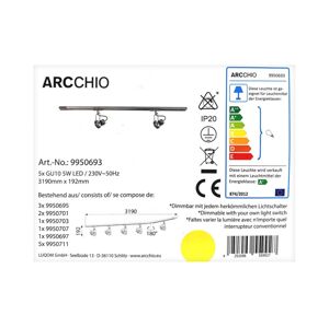 Arcchio Arcchio - LED Bodové svietidlo v lištovom systéme RONKKA 5xGU10/5W/230V