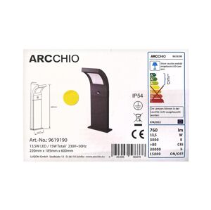 Arcchio Arcchio - LED Vonkajšia lampa so senzorom ADVIK LED/13,5W/230V IP54