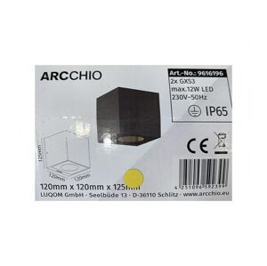 Arcchio Arcchio - Vonkajšie nástenné svietidlo TASSNIM 2xGx53/12W/230V IP65