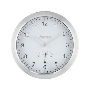 Hama Hama - Kúpeľňové nástenné hodiny s teplomerom 1xAA IPX4 strieborná
