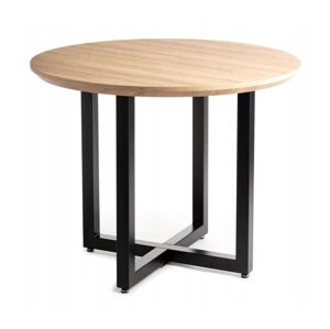 HowHomely Jedálenský stôl SURI 78x100 cm čierna/hnedá