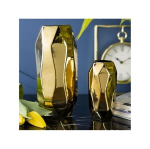 HowHomely Keramická váza ALICE 25x11 cm zlatá