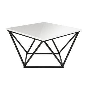 HowHomely Konferenčný stolík CURVED 62x62 cm čierna/biela