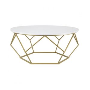 HowHomely Konferenčný stolík DIAMOND 41,5x90 cm zlatá/biela