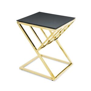 HowHomely Konferenčný stolík OBLIC 40x45 cm zlatá/čierna