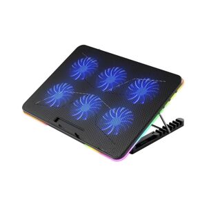 LED RGB Chladiaca podložka VARR pre notebook 6x látor 2xUSB čierna