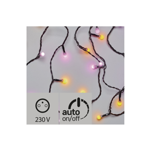 EMOS LED Vonkajšia vianočná reťaz CHERRY 40xLED 9m IP44 žltá/ružová