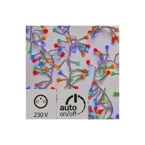 EMOS LED Vonkajšia vianočná reťaz CLUSTER 288xLED 7,4m IP44 multicolor