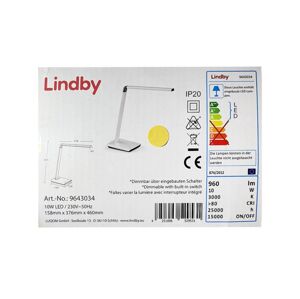 Lindby Lindby - LED Stmievateľná dotyková stolná lampa KUNO LED/10W/230V + USB