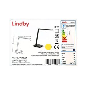 Lindby Lindby - LED Stmievateľná dotyková stolná lampa s USB KUNO LED/10W/230V