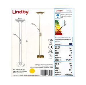 Lindby Lindby - LED Stmievateľná stojacia lampa ARAS LED/20W/230V + LED/5W/230V