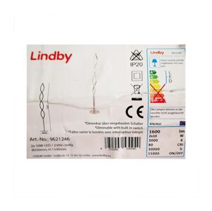 Lindby Lindby - LED Stmievateľná stojacia lampa AURON 2xLED/10W/230V