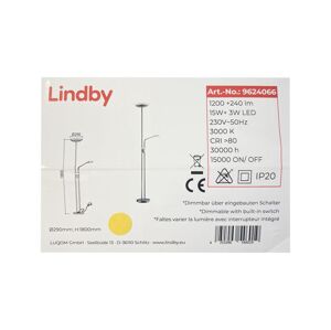 Lindby Lindby - LED Stmievateľná stojacia lampa JONNE 1xLED/15W/230V + 1xLED/3W/230V