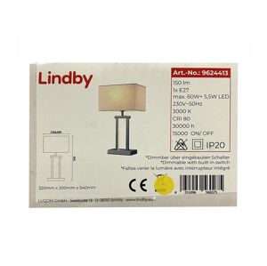 Lindby Lindby - LED Stmievateľná stolná lampa SIGURD 1xE27/60W/230V + LED/5,5W