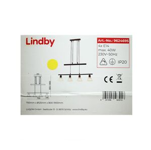 Lindby Lindby - Luster na lanku DELIRA 4xE14/40W/230V čierna