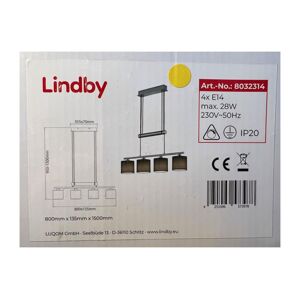 Lindby Lindby - Luster na lanku JORIN 4xE14/28W/230V
