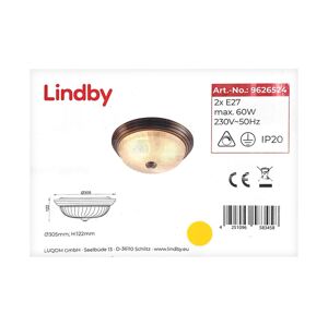 Lindby Lindby - Stropné svietidlo PAKKA 2xE27/60W/230V