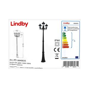 Lindby Lindby - Vonkajšia lampa NANE 3xE27/60W/230V IP44