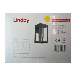 Lindby Lindby - Vonkajšie nástenné svietidlo ESTAMI 1xE27/15W/230V IP44
