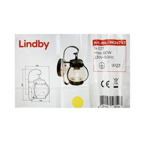Lindby Lindby - Vonkajšie nástenné svietidlo STEFANIA 1xE27/60W/230V IP23
