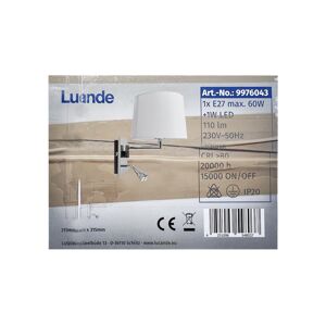 Lucande Lucande - LED Nástenná lampa BENT 1xE27/60W/230V + 1xLED/1W/230V