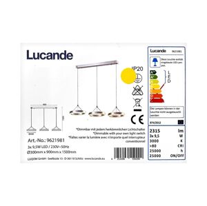 Lucande Lucande - LED Stmievateľný luster na lankuu LYANI 3xLED/9,5W/230V