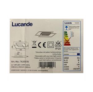 Lucande Lucande - LED Stmievateľný prisadený luster QUADRA 2xLED/12W/230V