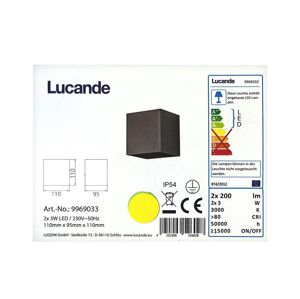 Lucande Lucande - LED Vonkajšie nástenné svietidlo EVIE 2xLED/3W/230V IP54