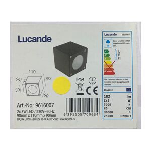 Lucande Lucande - LED Vonkajšie nástenné svietidlo JARNO 2xLED/3W/230V IP54