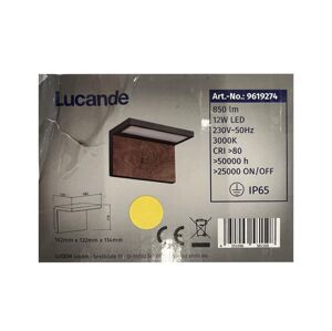 Lucande Lucande - LED Vonkajšie nástenné svietidlo LIGNUS LED/12W/230V IP65
