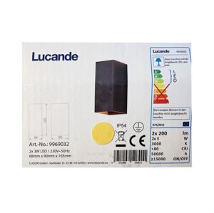 Lucande Lucande - LED Vonkajšie nástenné svietidlo MIKKA 2xLED/3W/230V IP54