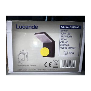 Lucande Lucande - LED Vonkajšie nástenné svietidlo so senzorom NEVIO LED/8,5W/230V IP54