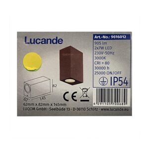 Lucande Lucande - LED Vonkajšie nástenné svietidlo TAVI 2xLED/7W/230V IP54