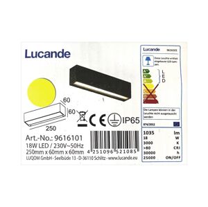 Lindby Lucande - LED Vonkajšie nástenné svietidlo TILDE LED/18W/230V IP65