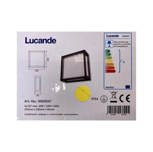 Lucande Lucande - Vonkajšie nástenné svietidlo AURELIEN 2xE27/20W/230V IP54
