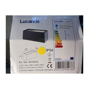 Lucande Lucande - Vonkajšie nástenné svietidlo BENTE 1xE27/18W/230V IP54