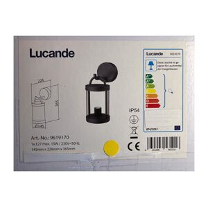Lucande Lucande - Vonkajšie nástenné svietidlo CASSIAN 1xE27/60W/230V IP54