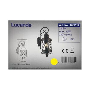 Lucande Lucande - Vonkajšie nástenné svietidlo MARCELLINO 3xE14/40W/230V IP23