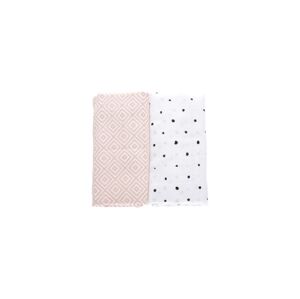 Motherhood MOTHERHOOD - Prikrývka mušelínová 2ks Pink Squares 100x120 cm
