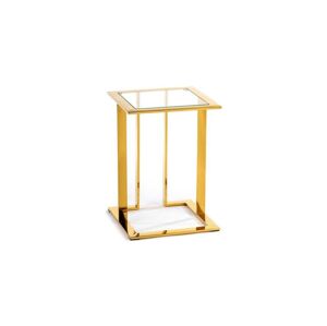 HowHomely Odkladací stolík SAWA 40x40 cm zlatá/číra