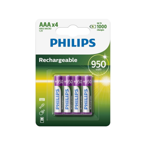 Philips Philips R03B4A95/10 - 4 ks Nabíjacie batérie AAA MULTILIFE NiMH/1,2V/950 mAh
