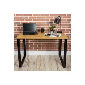 HowHomely Pracovný stôl BLAT 120x60 cm čierna/hnedá