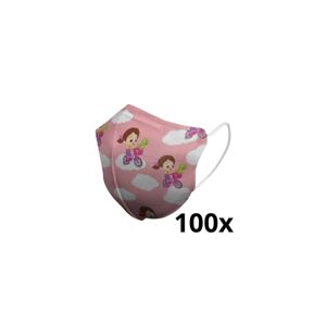Respirátor detská veľkosť FFP2 Kids NR CE 0370 Dievčatko ružový 100ks
