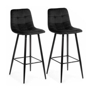 HowHomely SADA 2x Barová stolička HOKER 105x44 cm čierna
