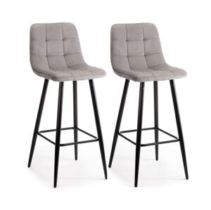 HowHomely SADA 2x Barová stolička HOKER 105x44 cm šedá
