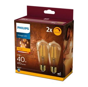 Philips SADA 2x LED Stmievateľná žiarovka VINTAGE Philips ST64 E27/4,7W/230V 2200K