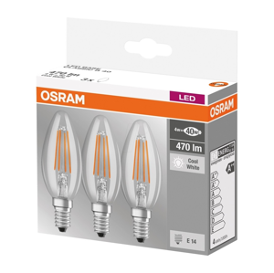 Osram SADA 3x LED Žiarovka BASE VINTAGE B40 E14/4W/230V 4000K – Osram