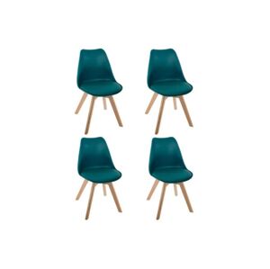 SADA 4x Jedálenská stolička BAYA buk/modrá