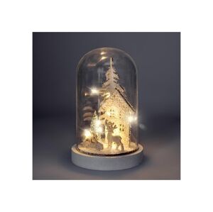 1V264 - LED Vianočná dekorácia LED/2xAAA zasnežená krajina s domčekom